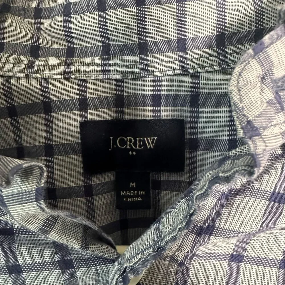 J.Crew Men's Grid Plaid Button-Down Shirt Size M Business Casual - Picture 3 of 7